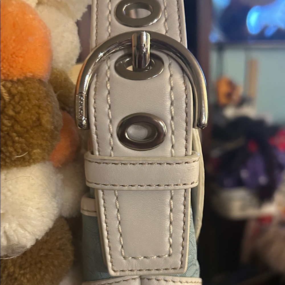 Coach Vintage Soho Y2K Blue-White Shoulder bag. - Picture 3 of 14